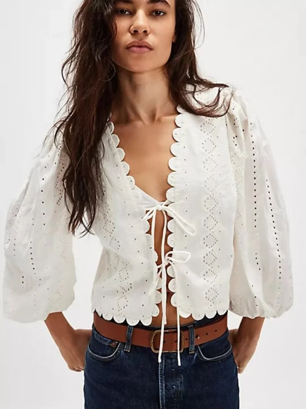 Free People Evie Eyelet Kimono NWT XL Ivory
